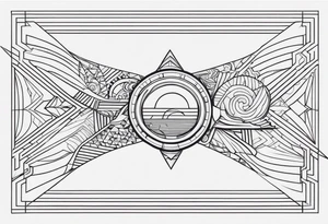 Futuristic bold line tattoo for leg tattoo idea