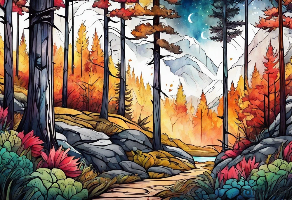Woods nature tattoo idea