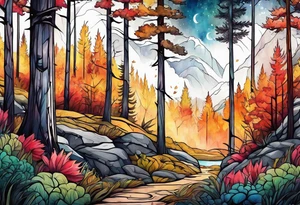 Woods nature tattoo idea