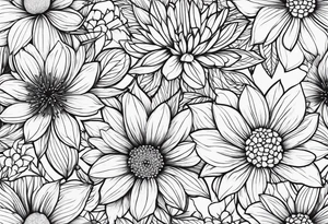 May, December and November Flowers tattoo idea