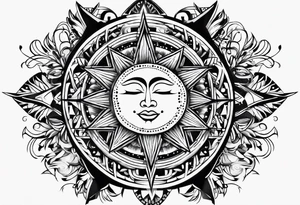 3 stars and a sun tattoo idea