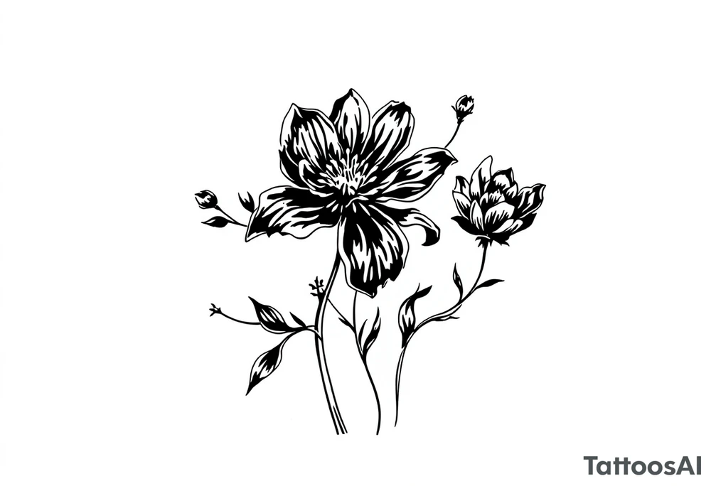 ornaments of flowers tattoo idea