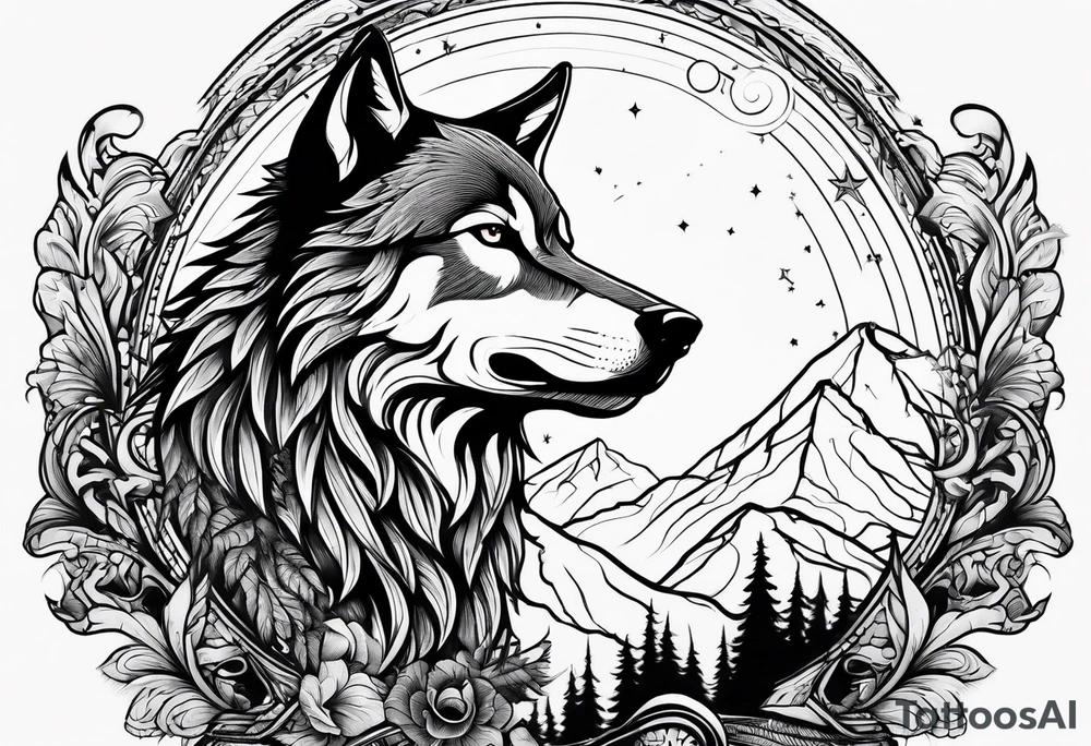howling wolf tattoo idea