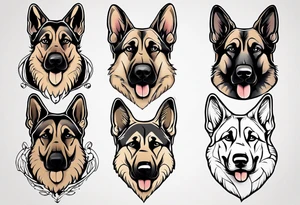German Shepherd portrait tattoo idea