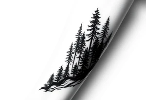 Coniferous forest silhouette around the forearm a tattoo tattoo idea