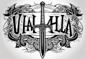 Valhalla sword warrior funeral tattoo idea