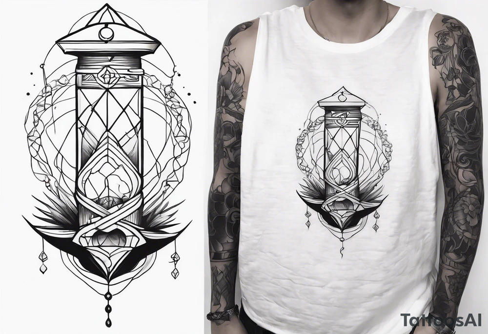 Long thin chain tattoo idea