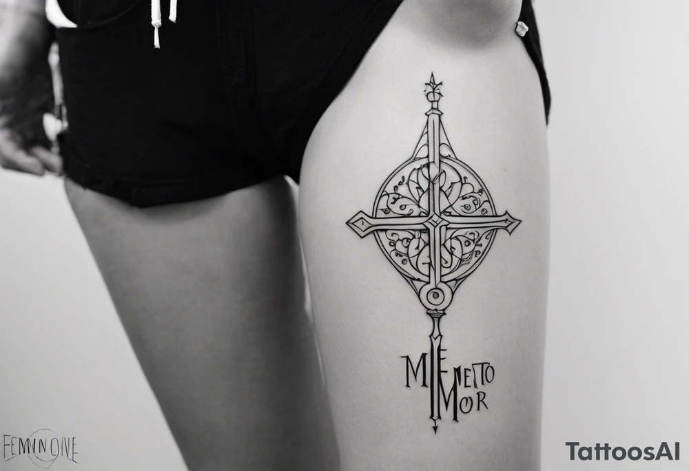 "memento mori" vertically tattoo idea