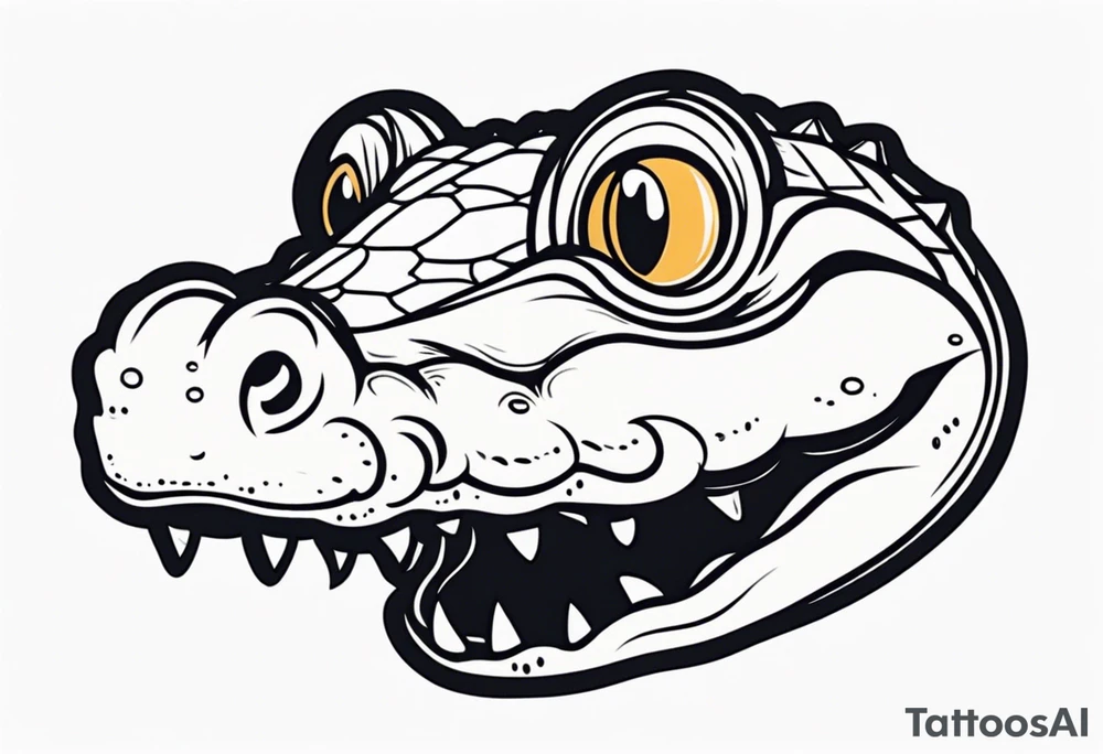 cute face baby small crocodile tattoo idea