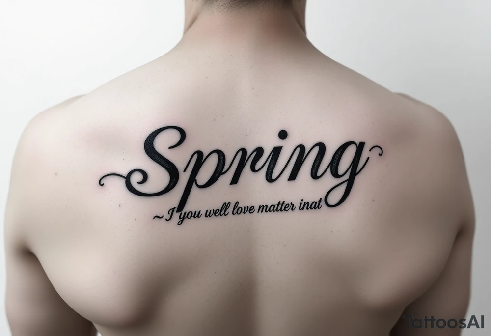 a tatoo for a girl named Spring. SHe wants to love herself no matter what. The tatto can be a text or simbol tattoo idea