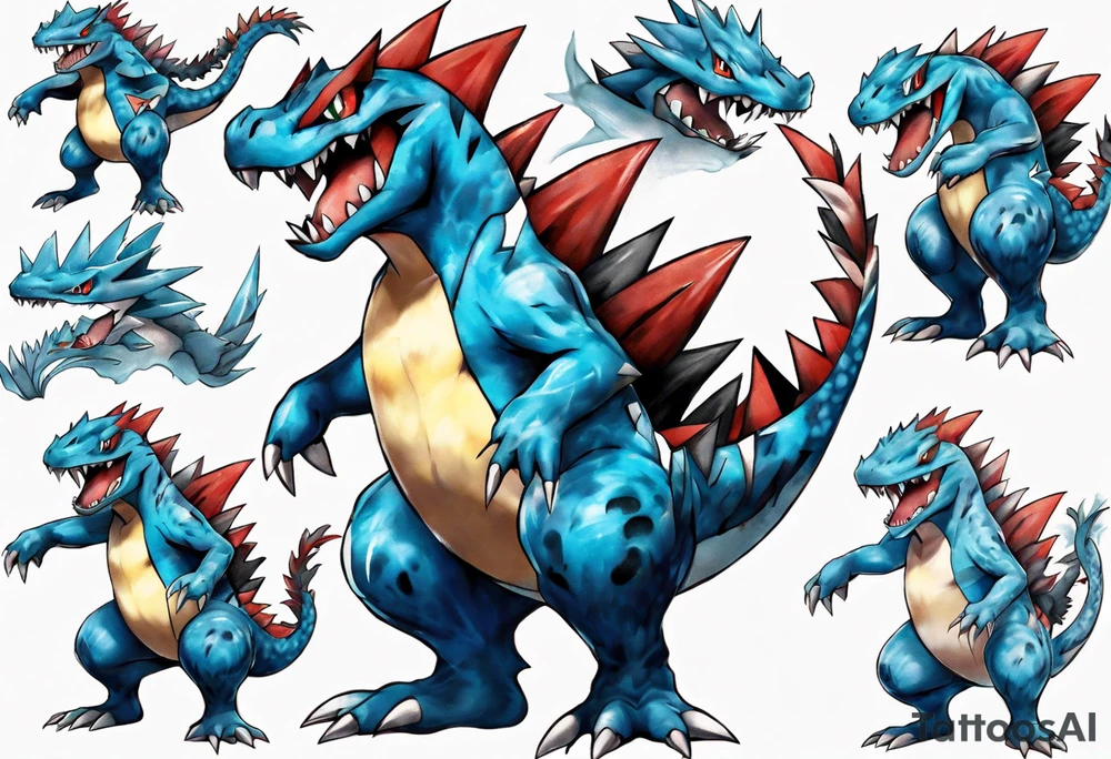 Feraligatr pokemon fierce tattoo idea