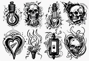 electric switch between love and hate tattoo idea