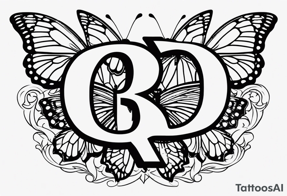 The initials R and S with a small butterfly on the S tattoo idea The initials R and S with a small butterfly on the S tattoo idea