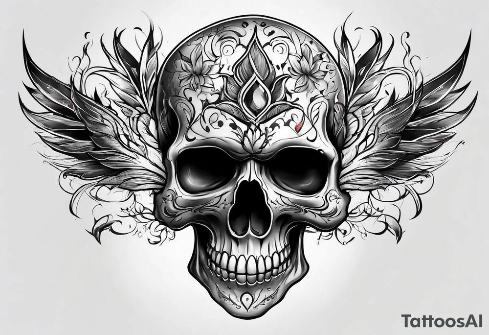 burning skull tattoo idea