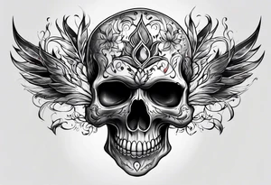burning skull tattoo idea