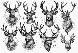 Majestic stag with antlers tattoo idea