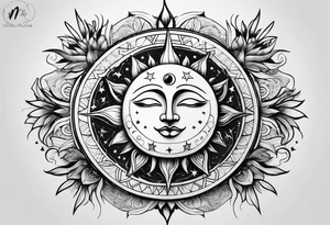 sun and moon tattoo idea