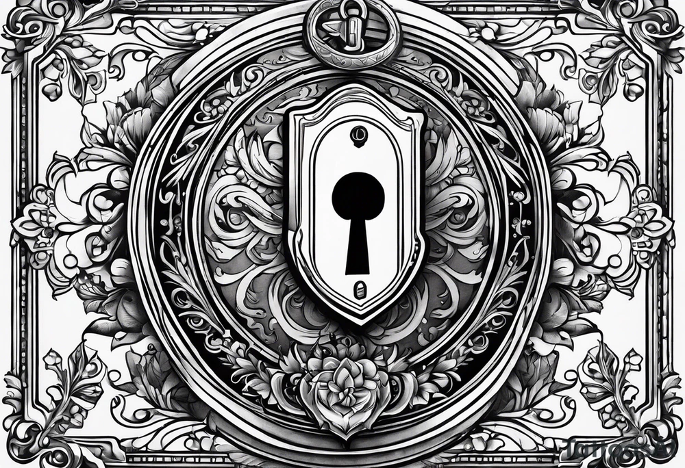 "Property of Washito" with a small, stylized lock and key. tattoo idea