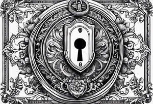 "Property of Washito" with a small, stylized lock and key. tattoo idea