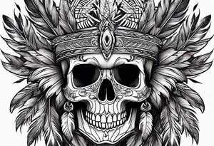 Dark, skull, feathers,eyes tattoo idea