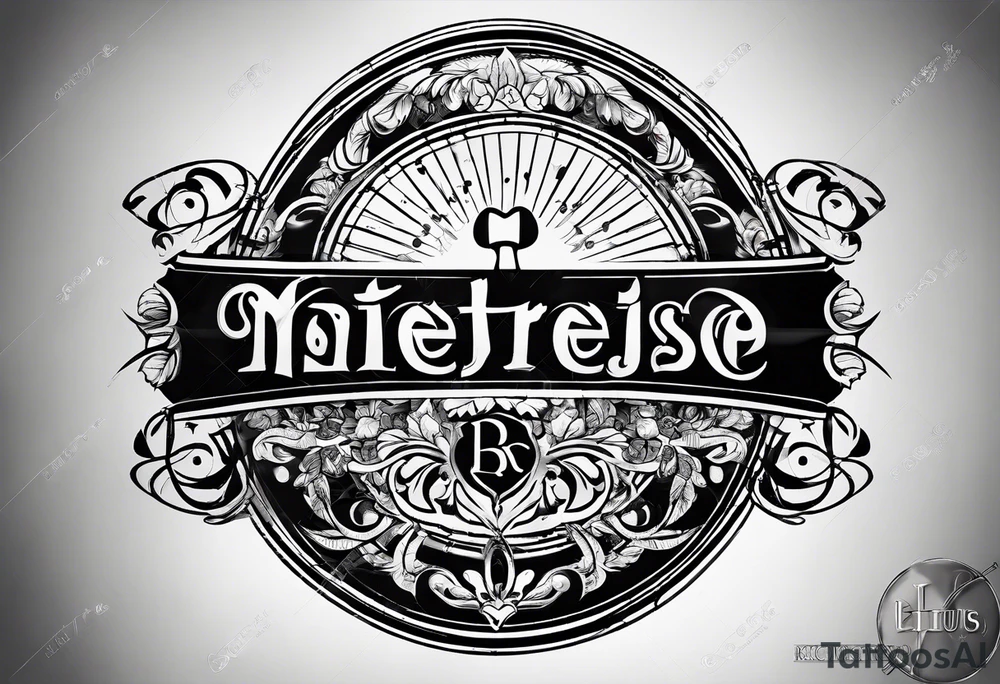 logo with the last name Nichols and the letters B, O, L, H, E, D, J, and R tattoo idea