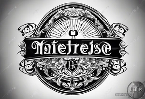 logo with the last name Nichols and the letters B, O, L, H, E, D, J, and R tattoo idea