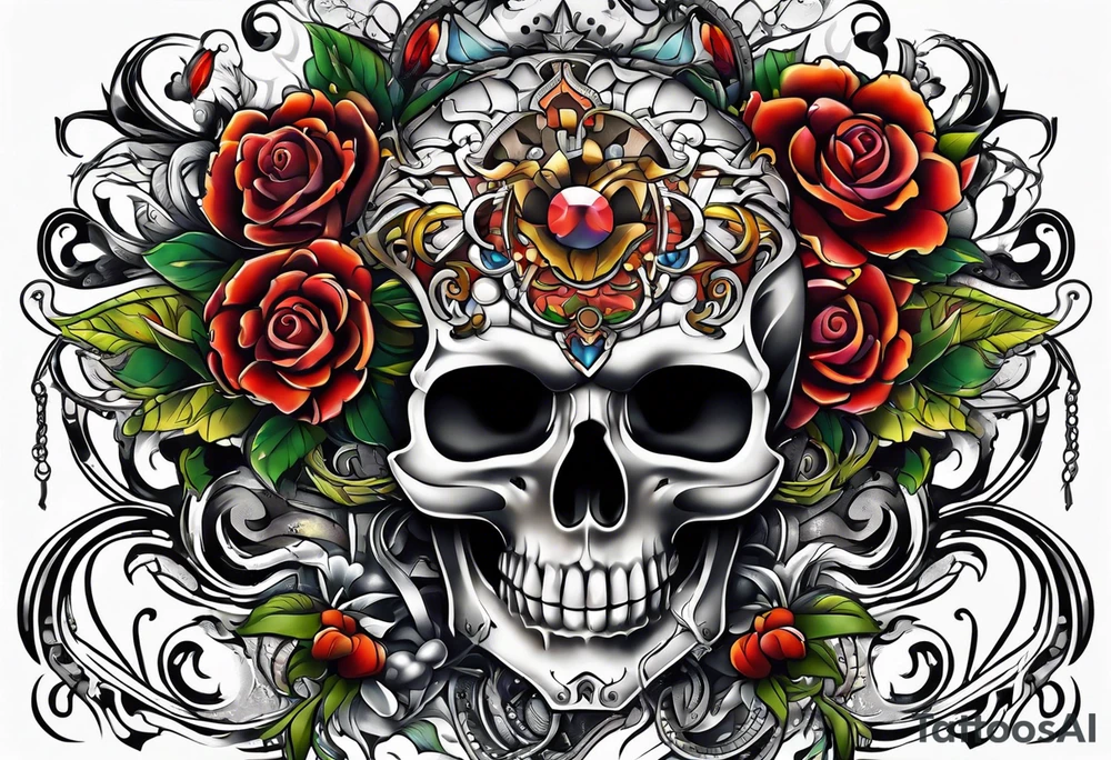 Flower chest piece tattoo idea
