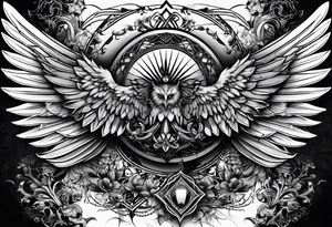 cross and wings tattoo idea