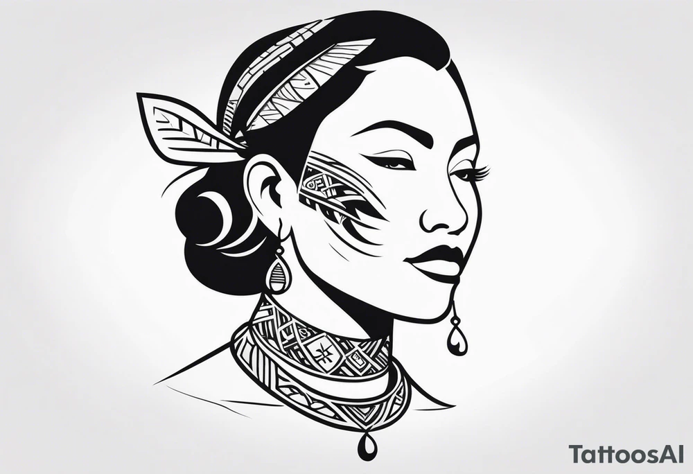 Polynesian neck to chin tattoo tattoo idea