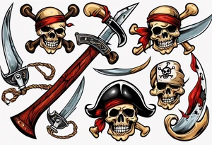 A pirate cutlass in American traditional style for a forearm tattoo idea