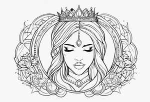 1 fadas 1 sereia e 1 princesa juntas minimalistas tattoo idea