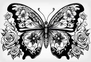 day of the dead butterfly tattoo idea