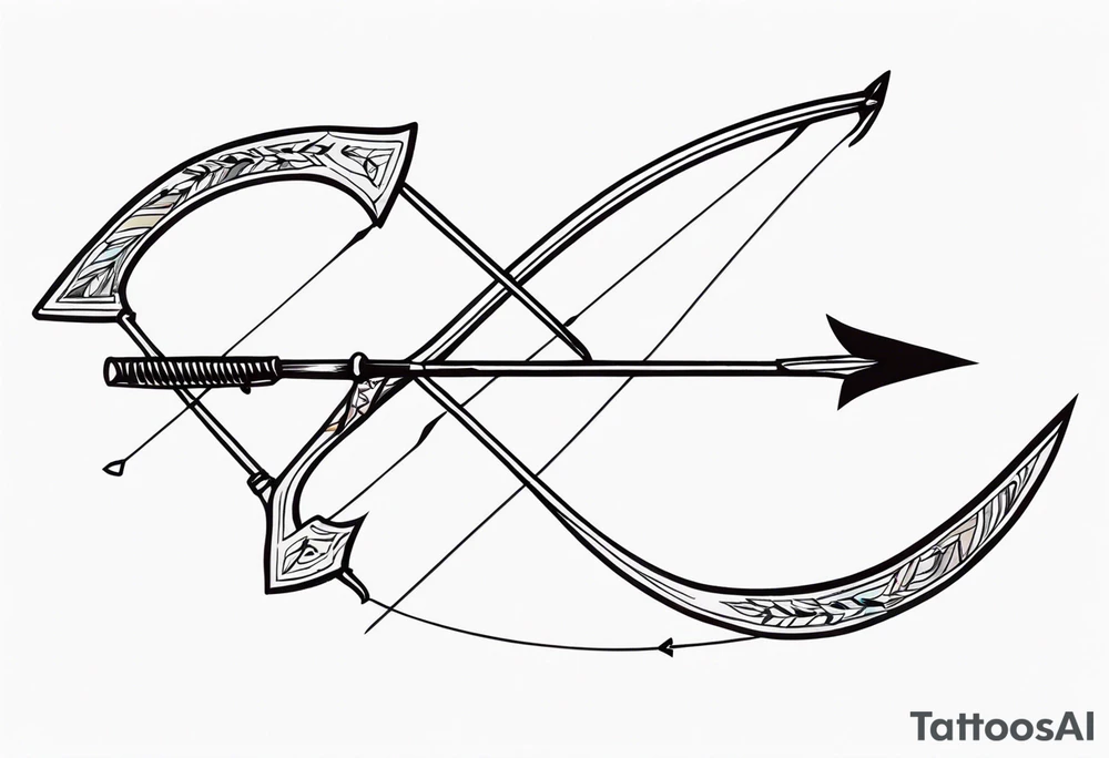 bow and arrow not stretched tattoo idea