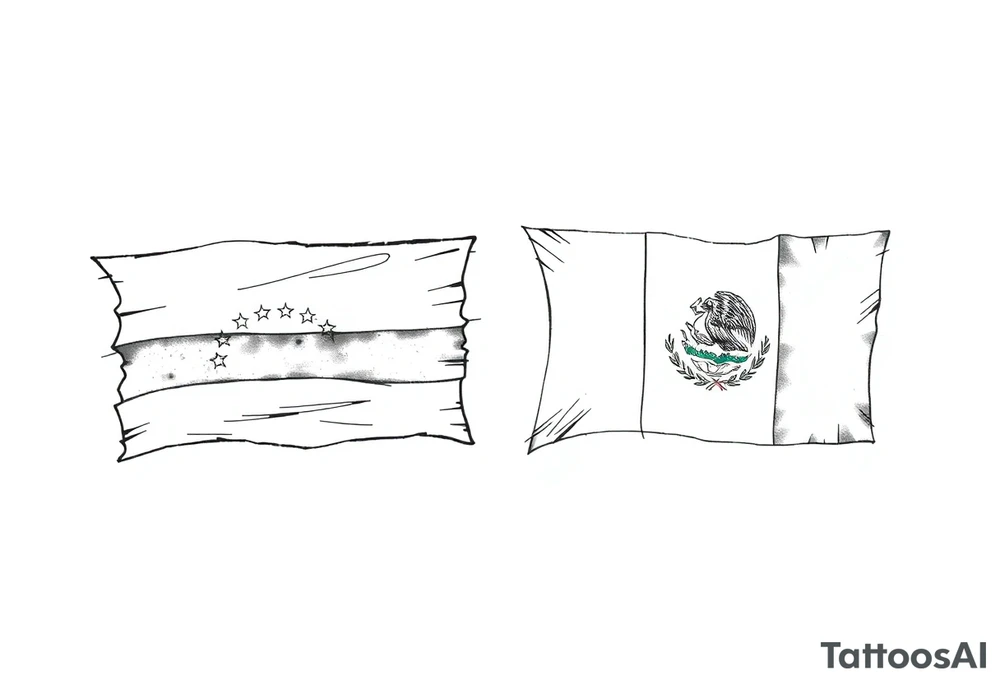 Venezuela and Mexican flag tattoo idea