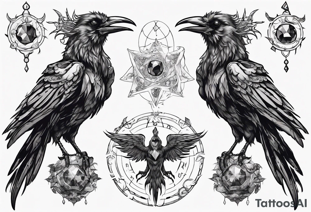 The Demon Raven Stolas, a Prince of Hell who is obsessed with gems, knowledge of astrology and poisonous plants. tattoo idea