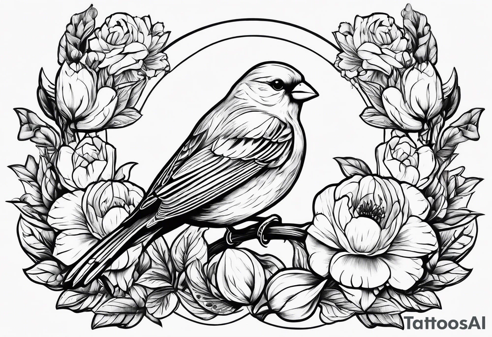yellow canary tattoo idea