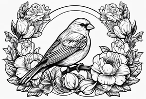 yellow canary tattoo idea