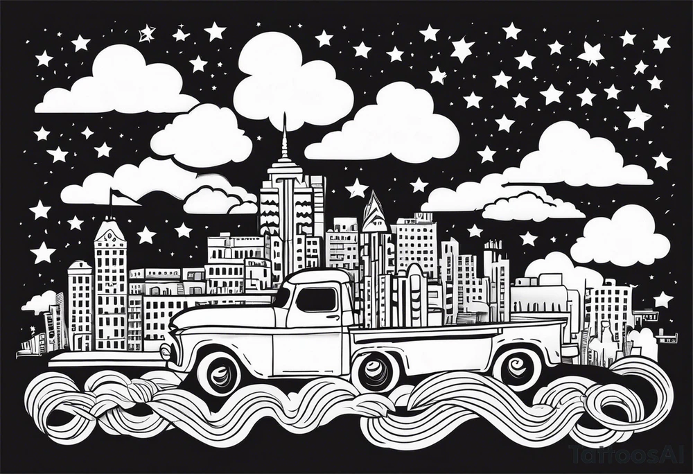 mcmliv with clouds ba rove and stars tattoo idea