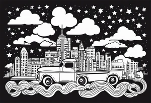 mcmliv with clouds ba rove and stars tattoo idea