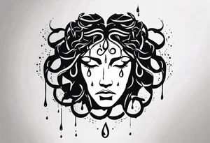 Broken medusa head with tears tattoo idea