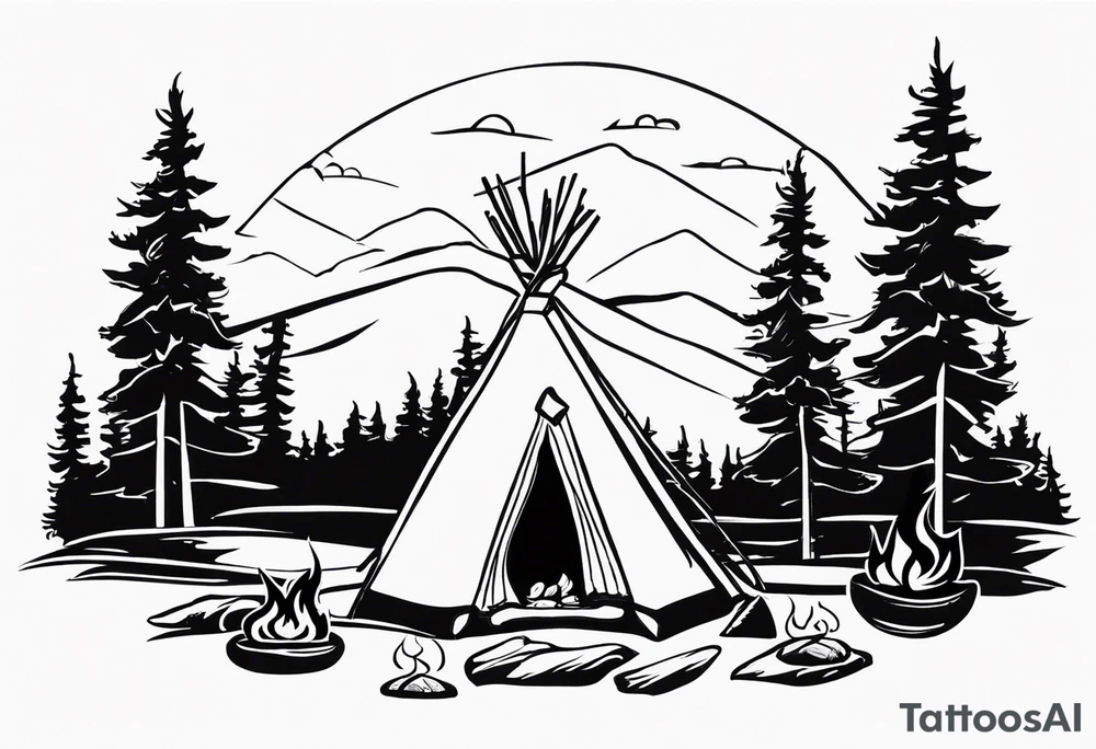 Campfire incorporating “Boys 9”.
Showing Mind, Body & Spirit.
The state of Maine tattoo idea