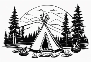 Campfire incorporating “Boys 9”.
Showing Mind, Body & Spirit.
The state of Maine tattoo idea
