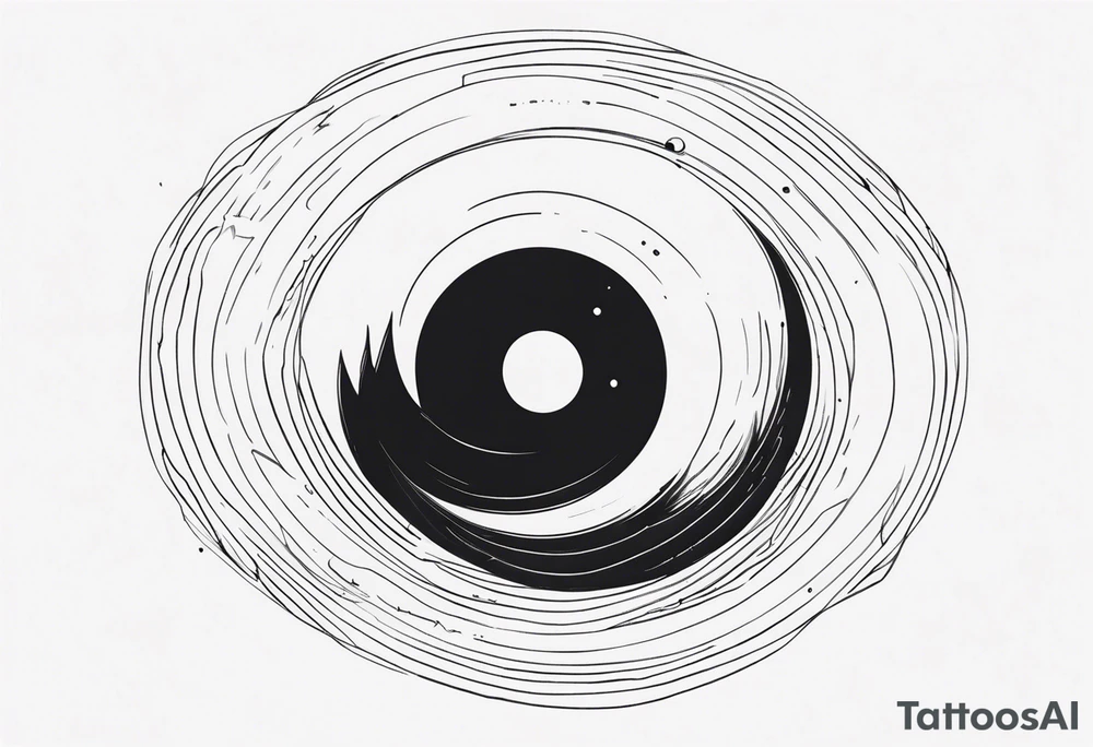 Fine line Black hole tattoo idea