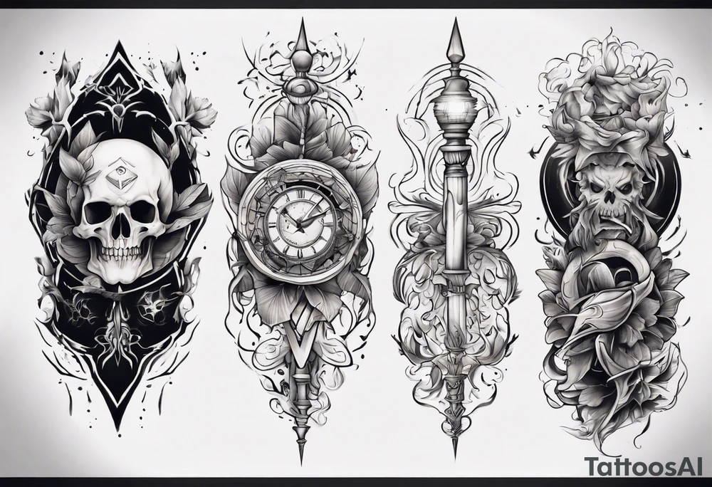 Light and dark sleeve tattoo idea