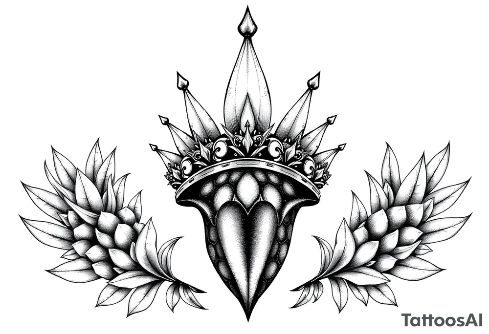 Majestic crown ,pineapple vagina and anus tattoo idea
