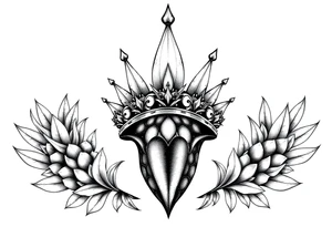 Majestic crown ,pineapple vagina and anus tattoo idea