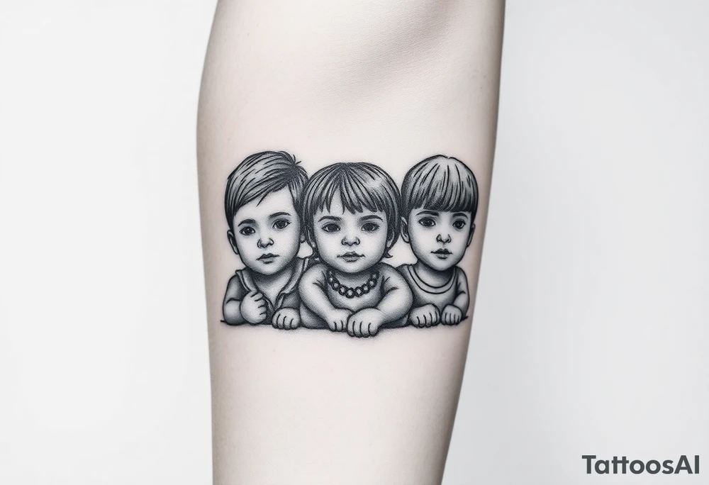 Traditional tattoo dedicated to my three kids tattoo idea