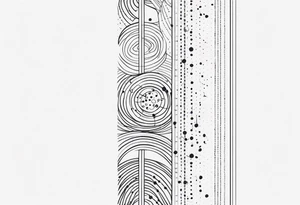 vertical lines with circles and dots tattoo idea