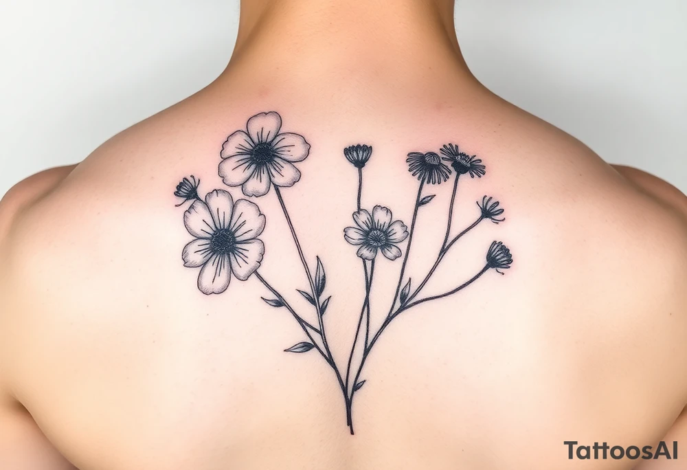 Viola odorata & Aster throat tattoo tattoo idea