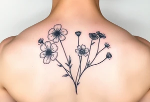 Viola odorata & Aster throat tattoo tattoo idea
